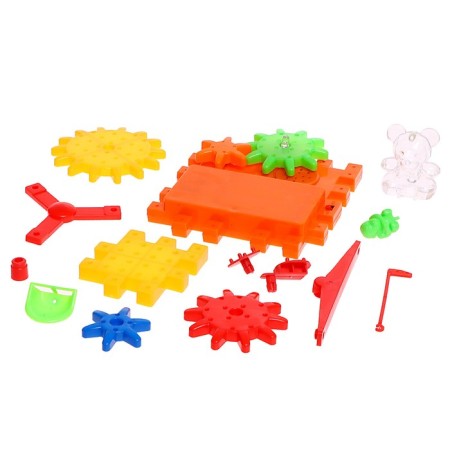 The designer "Funny gears", light and sound effects, works from batteries, 81 details-1