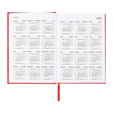 Dated diary 2024, A5, 176 sheets, Attomex.orion, Bumvinyl cover, Lasse, Blok 70 g/m2, Red-7