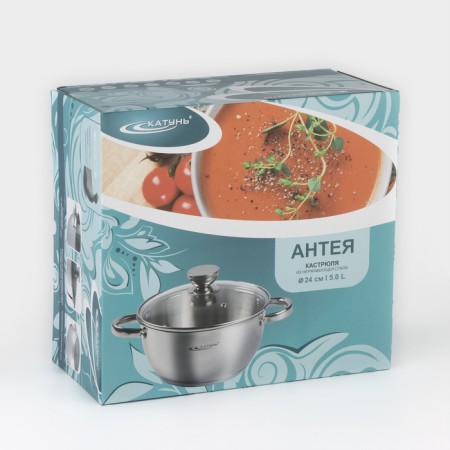 Antei pan, 5 l, d = 24 cm, capsule, glass cover, induction-7