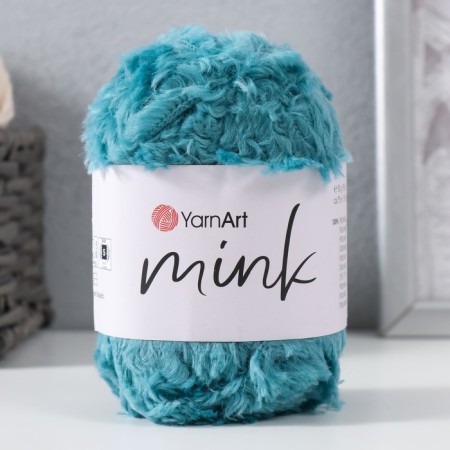 Yarn "mink" 100% polyamide 75m/50g (349 turquoise)-5