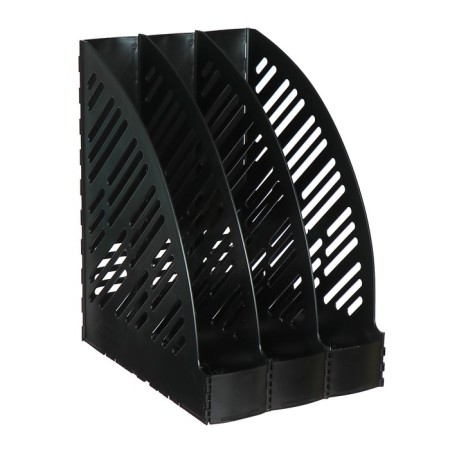 Vertical paper tray, 3 sections, black