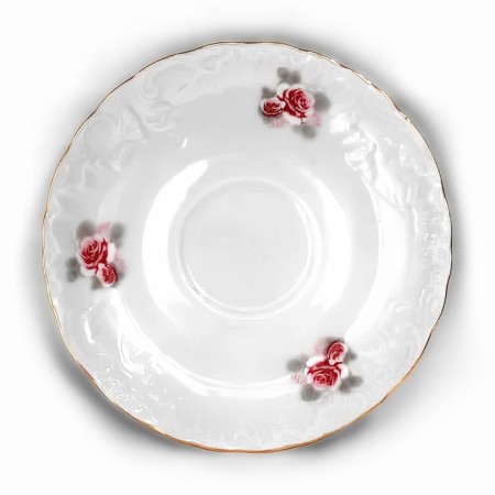 Stear 15.7 cm, Rococo, decor "Pale roses, gold laying"