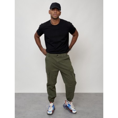 Cargo jeans men, size 44, khaki color-11