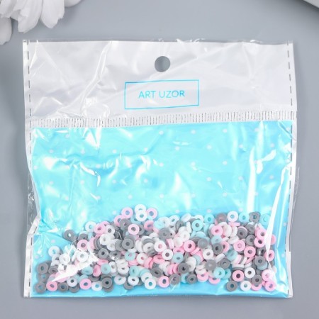 Beads for the creativity of PVC "Rings marshmallows" set ≈ 330 pcs 0.1x0.4x0.4 cm-2