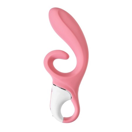 Unrealistic vibrator Satiffyer Hug Me, silicone, pink color-10