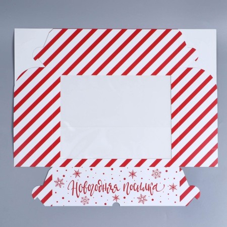 Folding box for 12 cupcakes with the New Year Parcon window, 32.8 x 25.6 x 10 cm, New Year-4