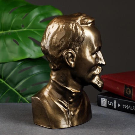 Bust Dzerzhinsky Big Bronze, gold 12x22x8cm-1