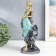 Polystone souvenir "Lovers - hugs" silver -turquoise 13.5x12x30.5 cm
