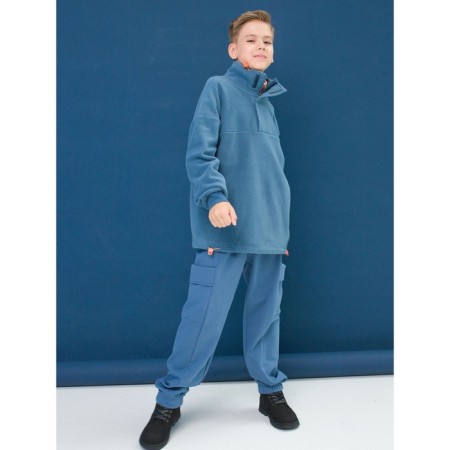Брюки для мальчиков, рост 122 см, цвет серый-1