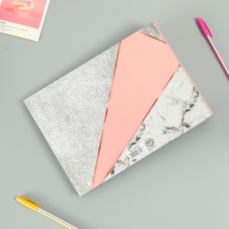 Photo album 25 sheets (corners+rings) "Triangles: marble, skin" 27x19 cm-9