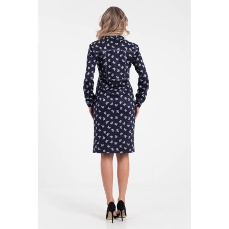 Female dress, size 42, blue, white color-8