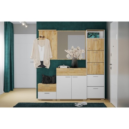 Santi hinged mirror, 900x20x900, oak craft golden-1