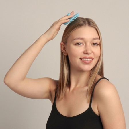 Brush - head washing massage, 7.5 × 7.5 × 3.5 cm, packing 12 pcs, color mix-7