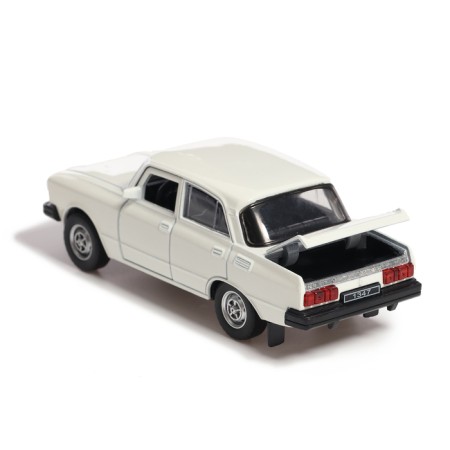 Metal machine "Moskvich - 2140SL", inertia, 12.5 cm, white-5