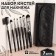 A set of makeup brushes, 7 items, a cover on a button, black color