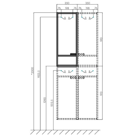 Aquaton “Fly” wardrobe 1-spine, white color, oak craft left-6