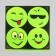 Reflective stickers "smiles", d = 5 cm, 4 pcs on the sheet, yellow color