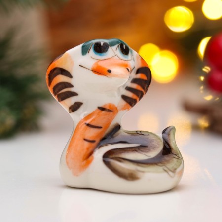 New Year. Souvenir "Snake Lalya" 6 × 5.5cm, gzhel, color