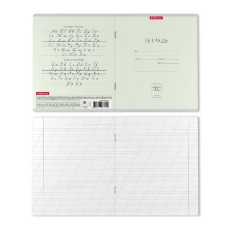 Notebook 12 sheets in the slanting ruler, Erichkrause Pastel "Classic", cover coated cardboard, offset block, mix-8