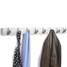 Horizontal Flip wall hanger, 8 hooks, white