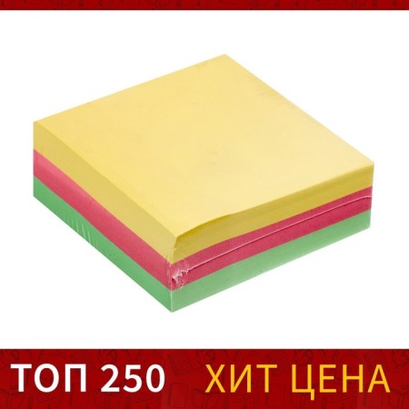 Block with a sticky edge of 76 mm x 76 mm 300 sheets, pastel, 3 colors-1