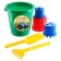 Sanding set in a backpack, blue tractor, rake, scoop, 3 molds, bucket 1 liter