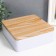 Casket Metal Square "ROMBA" White, wooden cover 6x17x17 cm
