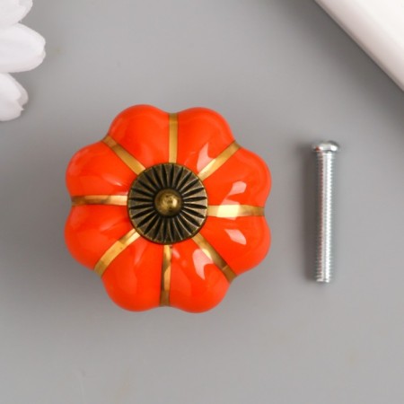 Pen for the casket ceramics, metal "Pumpkin" Orange 4x4x4 cm-2