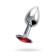 Anal sleeve of little pieces, silver, with a red crystal, Ø 2.5 cm, 46 g