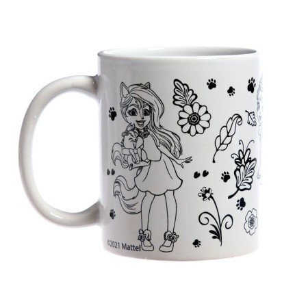 Mug for painting "Enchantimals" paint, brush-4