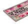 Wooden envelope carved "with an anniversary!" flowers