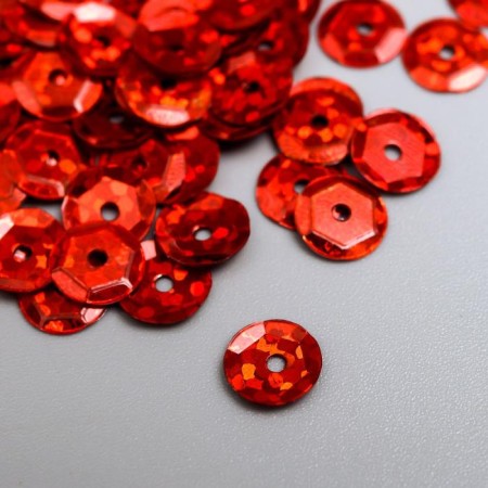 Sequins "Zlatka ZL" 6 mm, 10 g, red