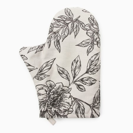 Black Flowers Ethel Mittens and Open Pass 20x27cm, 100% X/L, Sarzha 190 g/m2