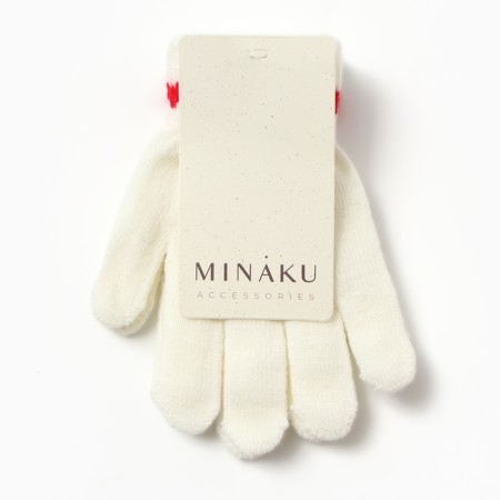 Children's gloves minku, milk color, 15 cm-3