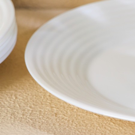 A set of dining plates Luminarc Harena asean, D = 23 cm, glass -ceramic, 6 pcs, white color-3