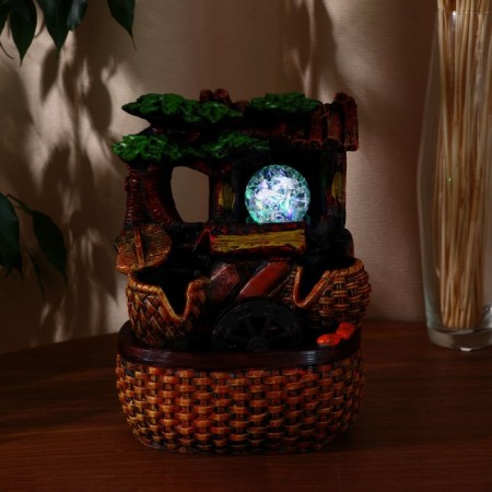 Fountain "Wicker baskets under the roof" 17x15x27 cm (with backlight)-2