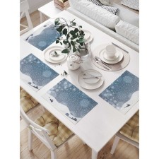 A set of napkins for setting the Snow Deer table, rectangular, size 32x46 cm, 4 pcs