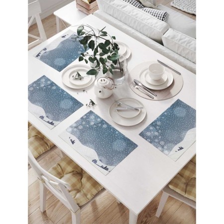A set of napkins for setting the Snow Deer table, rectangular, size 32x46 cm, 4 pcs