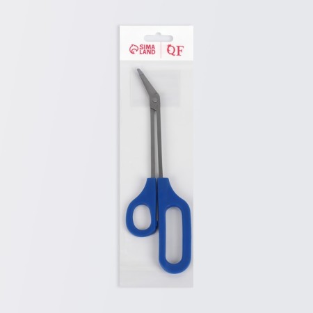 Scissors pedicure, curly, bent, wide, 21 cm, blue color-6