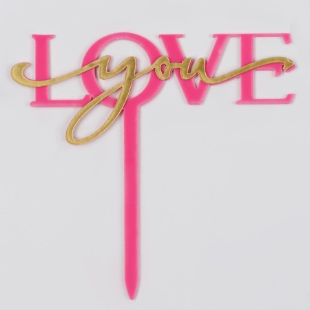 Topper "I love you", Fuchsia color-1