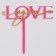 Topper "I love you", Fuchsia color