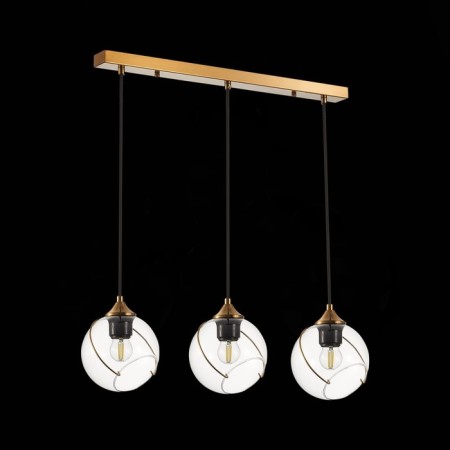 Suspended EVOLUCE lamp. Sle103103-03. Satturo. 3x60 watts, E27, 65.5x15 cm, golden color-3