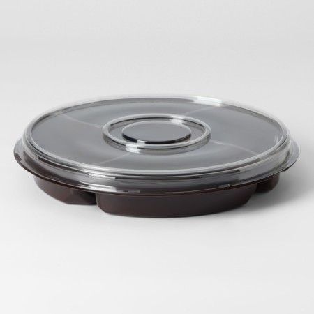 The plastic disposable lid to the menage, d = 26 × 4.2 cm, round, 110 pcs/pc, the color is transparent-2