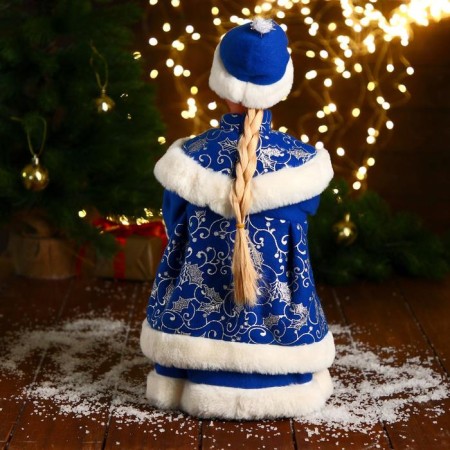 Snow Maiden "In a blue fur coat and hat" moves, 40 cm-3
