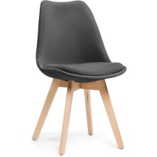 Wooden stool Bonuss array of beech/velor, natural/gray 50x56x84 cm