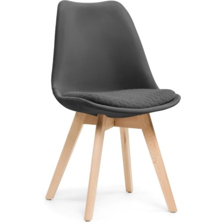 Wooden stool Bonuss array of beech/velor, natural/gray 50x56x84 cm