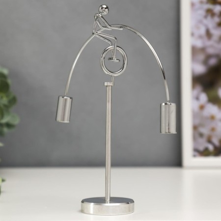 Pendulum Metal "Man-Exilibrist on the wheel" 20.5x18x4.8 cm-3