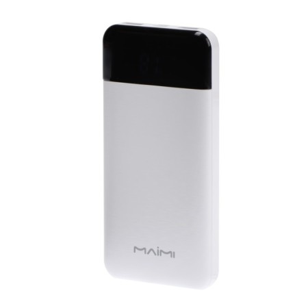 Maimi Mi3 external battery, 10,000 mAh, 2 USB, microUSB, type-C, display, 2.1 A, white