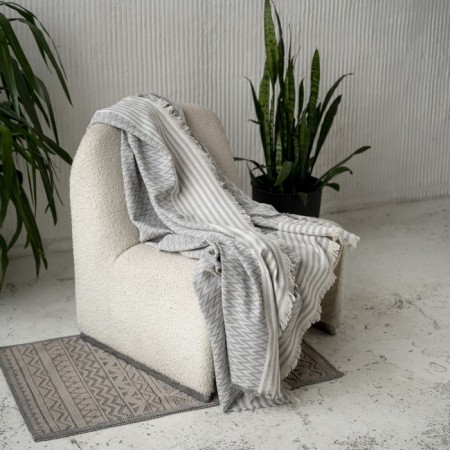 Plaid "Ulu", size 170x200 cm, color gray color