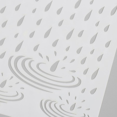 Stencil plastic "Rain in puddles" 15x15 cm-2